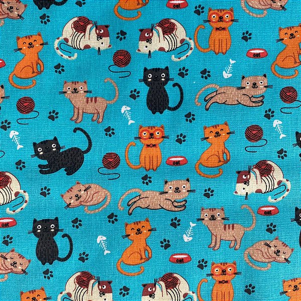 TRICOLINE ESTAMPADA (GATO FUNDO AZUL 2)