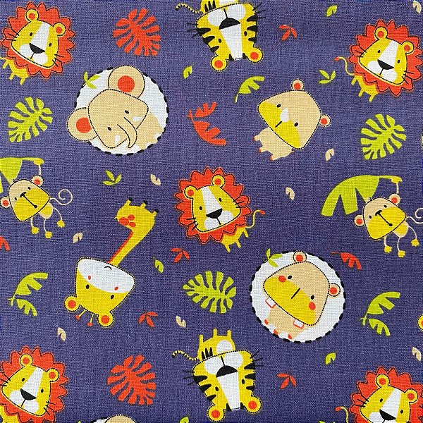 TRICOLINE ESTAMPADA (ANIMAIS FUNDO ROXO)