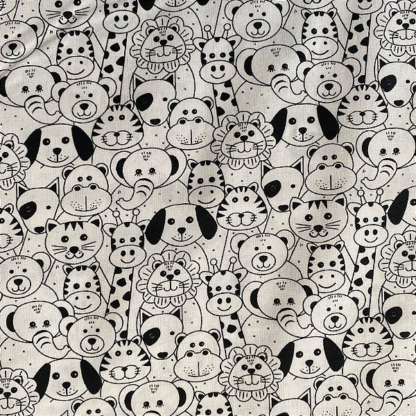 TRICOLINE ESTAMPADA (ANIMAIS PRETO E BRANCO)