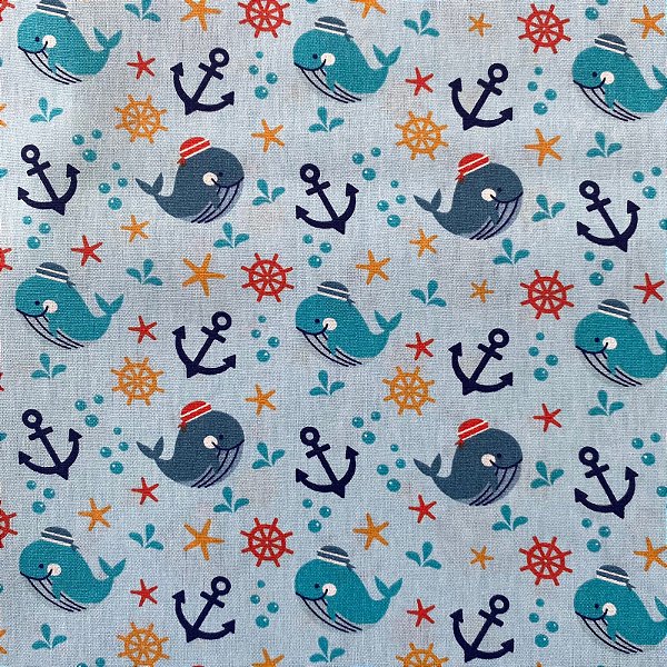 TRICOLINE ESTAMPADA (BALEIA E ANCORA)