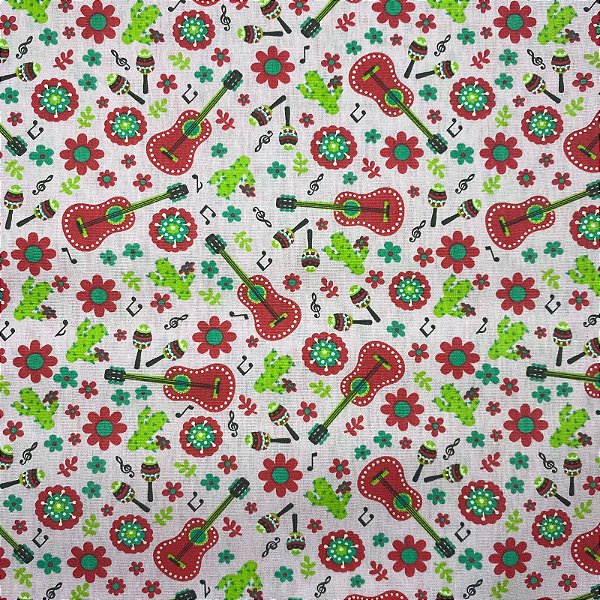 TRICOLINE ESTAMPADA (VIOLÃO E FLORES)