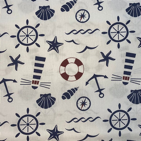 TRICOLINE ESTAMPADA (ANCORA E CONCHAS)