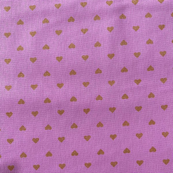 TRICOLINE ESTAMPADA (CORAÇÃO DOURADO FUNDO ROSA)