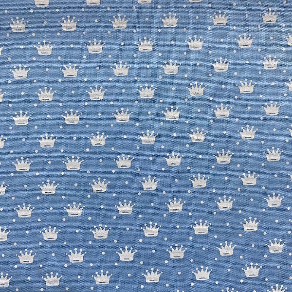 TRICOLINE ESTAMPADA (COROA BRANCA FUNDO AZUL CLARO)