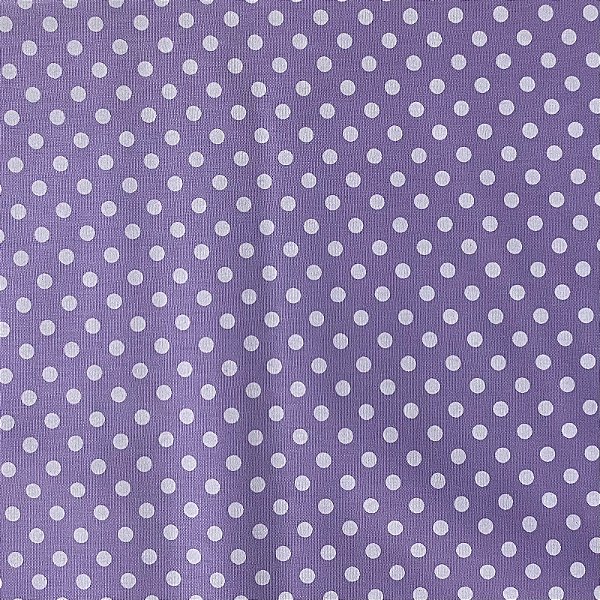 TRICOLINE ESTAMPADA (BOLINHA BRANCA FUNDO LILAS)