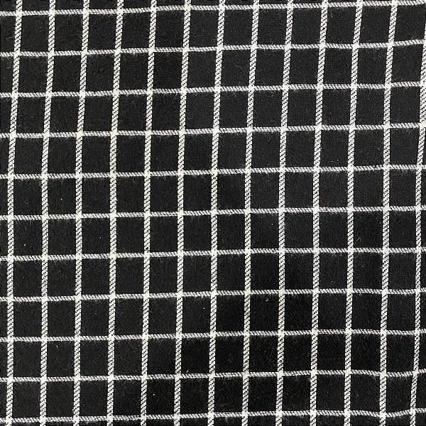Tecido flanelado xadrez preto/branco