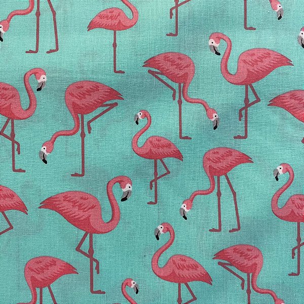 TRICOLINE ESTAMPADA (FLAMINGO FUNDO AZUL)