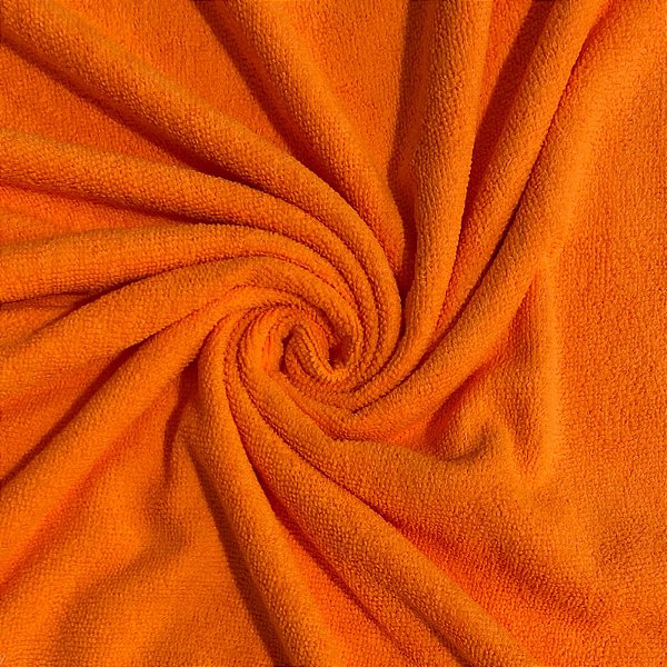 TECIDO FELPUDO MICROFIBRA TINTO (LARANJA NEON)