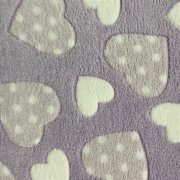 MANTA FLEECE 3D (CORAÇÃO ROXO)