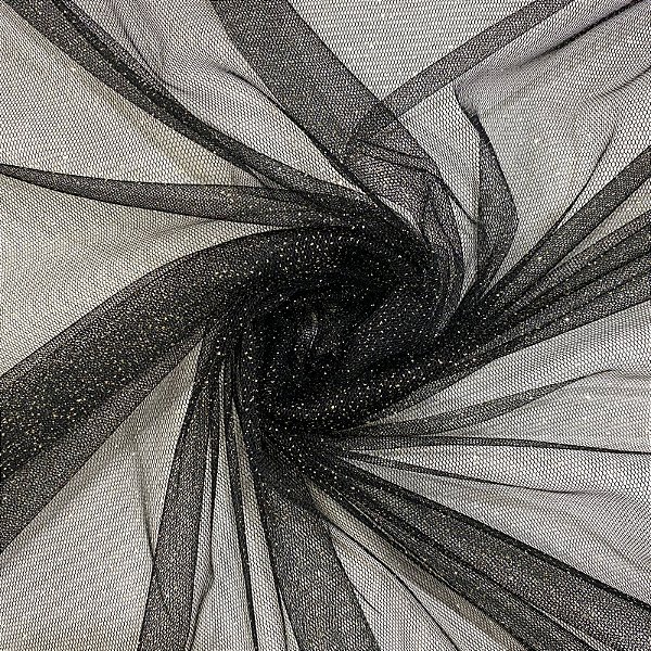 TULE GLITER (PRETO COM DOURADO)