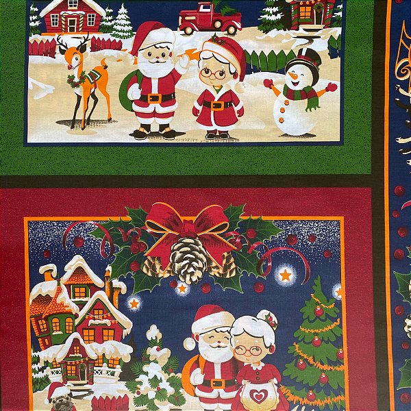 TRICOLINE ESTAMPADA CIRCULO (PAPAI E MAMAE NOEL) NATAL