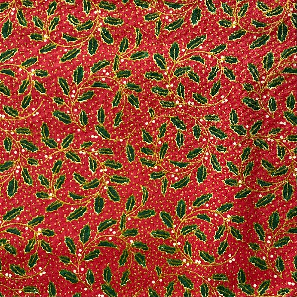 TRICOLINE BARRASDA ESTAMPADA (FOLHAS DE NATAL) NATAL