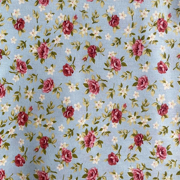 TRICOLINE CALDEIRA LUCIA (AZUL BEBÊ FLOR ROSA )