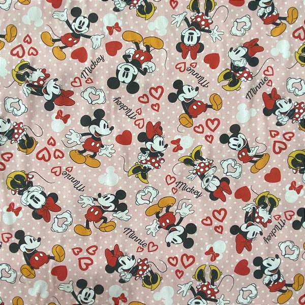 TRICOLINE DOHLER DIGITAL ESTAMPADO (MICKEY E MINNIE FUNDO ROSA)