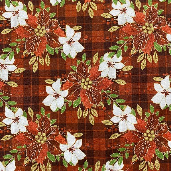 TRICOLINE BAHAMAS DIGITAL ESTAMPADO (FLOR NATALINE VERMELHO) NATAL