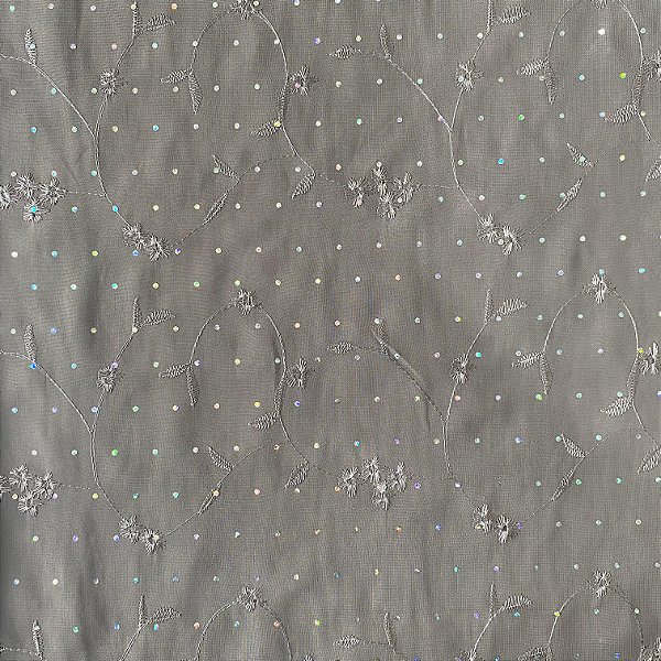 MUSSELINE BORDADO COM LANTEJOLA