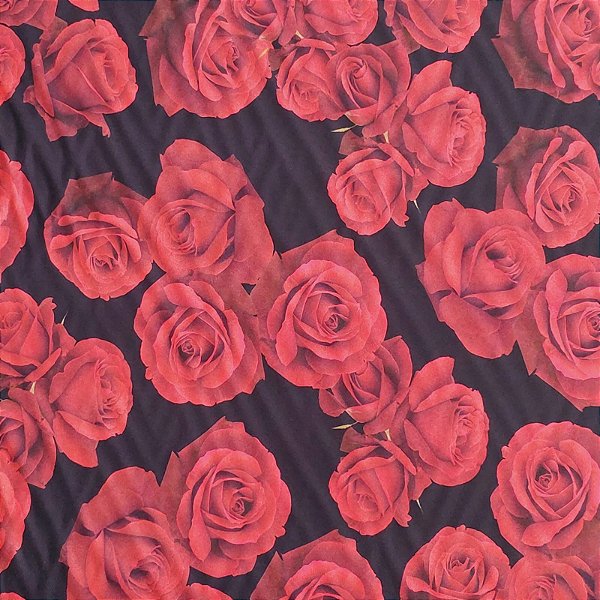 OXFORDINI ESTAMPA DE RELIGIÃO (FUNDO PRETO COM FLORES)