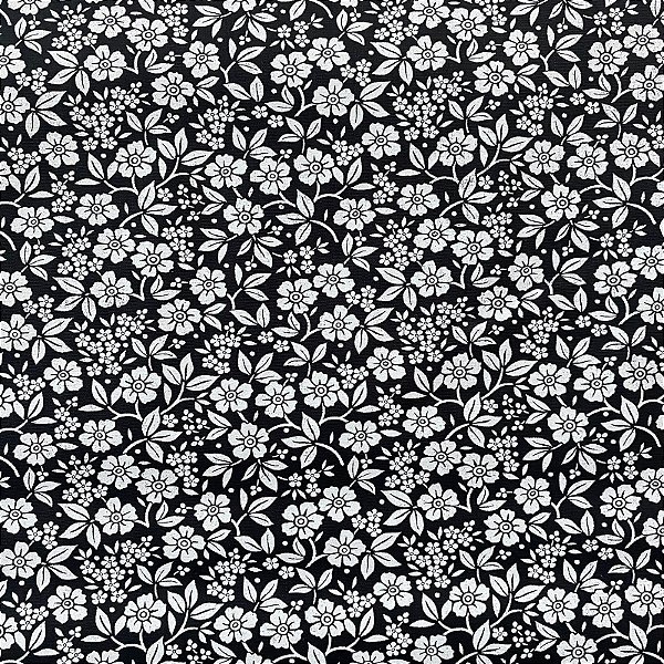 TRIOLINE ESTAMPADO PERIPAN (FLORES BRANCAS FUNDO PRETO)
