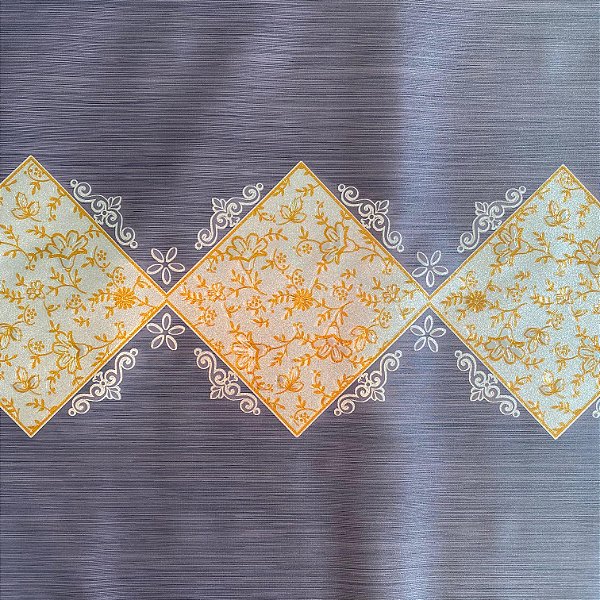 TOALHA DE MESA PLÁSTICA METÁLICA | FLORES DOURADAS