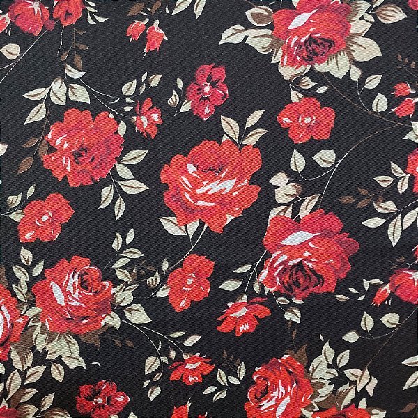 Gorgurinho | Flores Vermelhas Fundo Preto