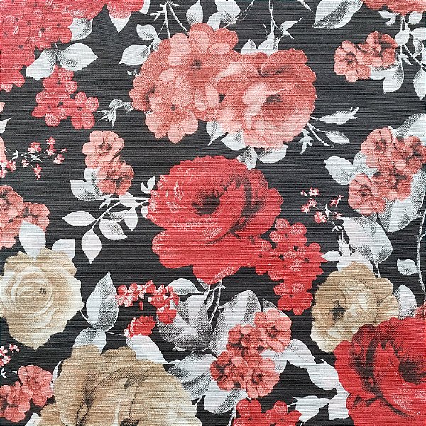 Gorgurinho | Flores Vermelhas e Rosa Fundo Preto