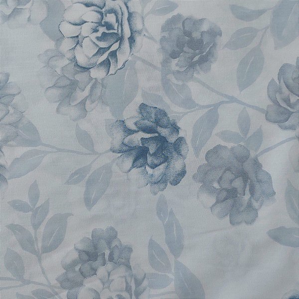 Percal 200 Fios Estampado | Flores  Azul