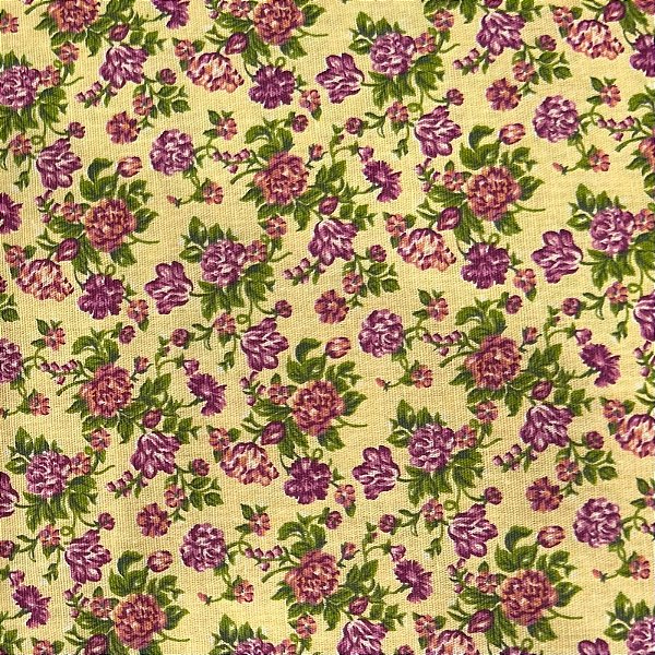 TRICOLINE ESTAMPADA | FLORES ROSAS COM FUNDO BEGE