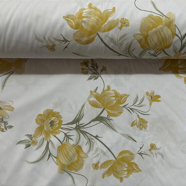 PERCAL MADRID ESTAMPADO | FLORES AMARELAS 5409-5