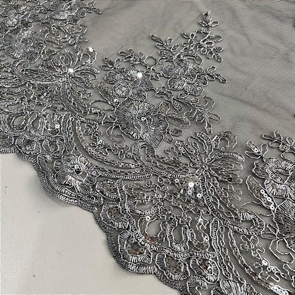 RENDA CORD METALIC | SPANGLE 100%POLIÉS BARRADA - 1,30 | ECLIPSE GOLDEN