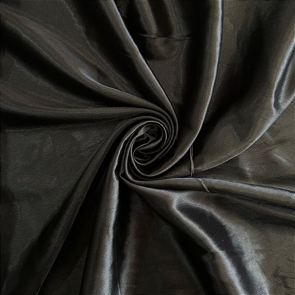 TECIDO CETIM C/ ELASTANO | 97% POLIÉ 3% ELAS - 1,47L | PRETO