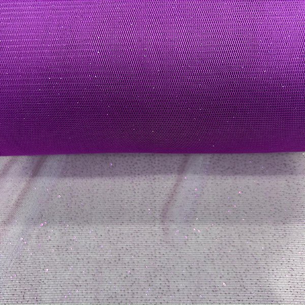 TECIDO TULE FOL DANCE C/ GLITTER | 100% POLIÉ - 1,55L | VIOLETA