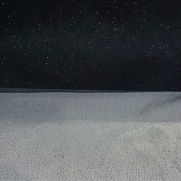 TECIDO TULE FOL DANCE C/ GLITTER | 100% POLIÉ - 1,55L | PRETO