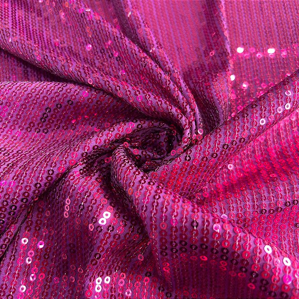 TECIDO MALHA PAETE COM RAPPORT 30 CM | 96% POLIE 4% ELA - 1,30LARG | FUCSIA