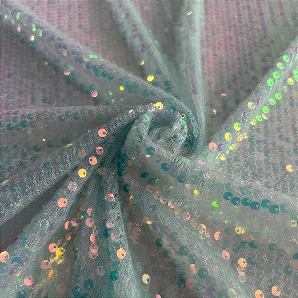 TECIDO PAETE SEREIA | 100% POLIES - 1,27LARG | AZUL