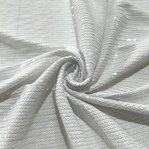 TECIDO MALHA PAETE RAPPORT 30 CM | BRANCO