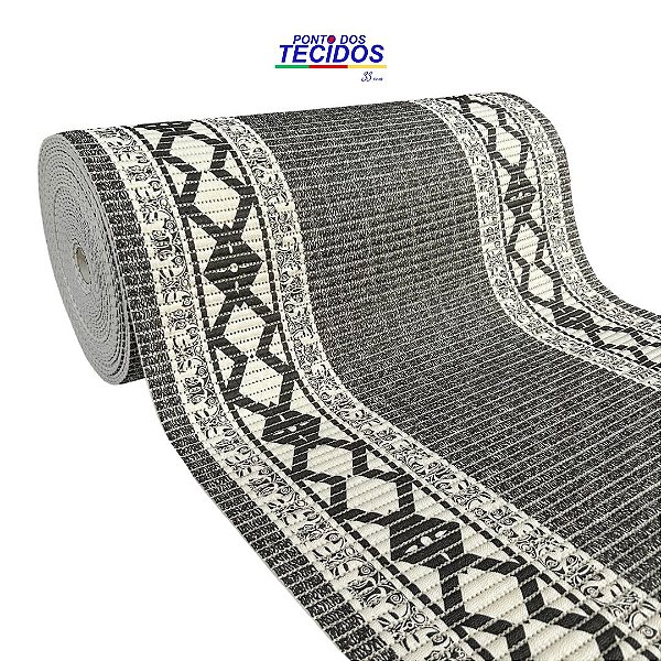 PASSADEIRA DUNA SOFT | 0,65CM | BARRADO BRANCO/CINZA M207A