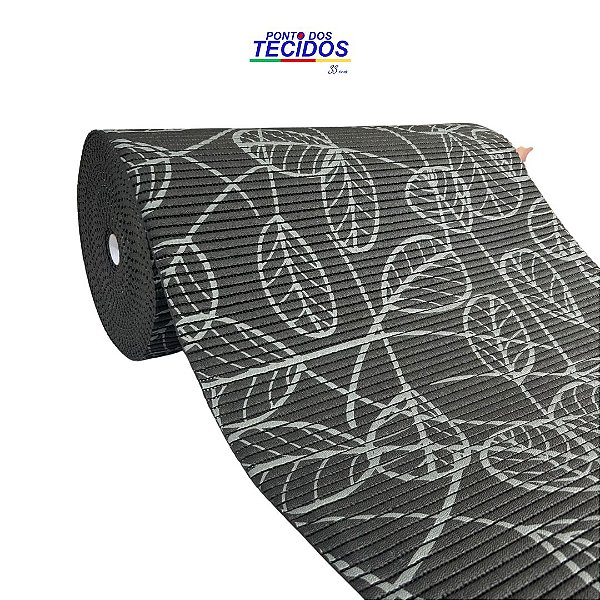 PASSADEIRA DUNA SOFT | 0,65CM | FOLHAS PRETO/CINZA M121A