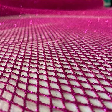 TELA ARRASTÃO COM GLITTER | 1,50 LARGU 100% POLIÉS | ROSA