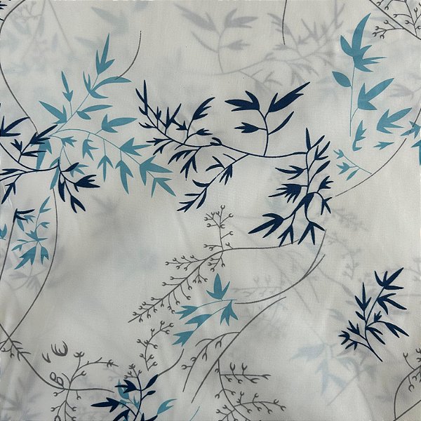 PERCAL FLEX ESTAMPADO | 2,55LARGU | FOLHAS AZUIS