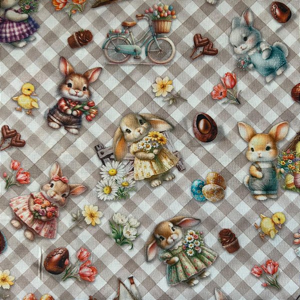 TRICOLINE ESTAMPADA DIGITAL PÁSCOA | 1,50LARG X 0,55CM | 16