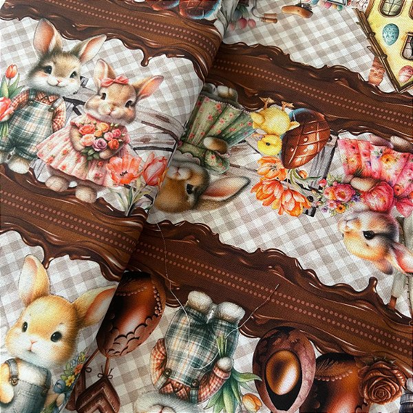 TRICOLINE ESTAMPADA BARRADA DIGITAL PÁSCOA | 1,50LARG | 14