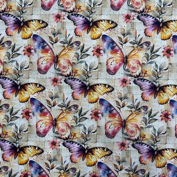 TRICOLINE EST DIG 3D BORBOLETAS CALDEIRA | 1,50 LARG X 0,50CM | 08