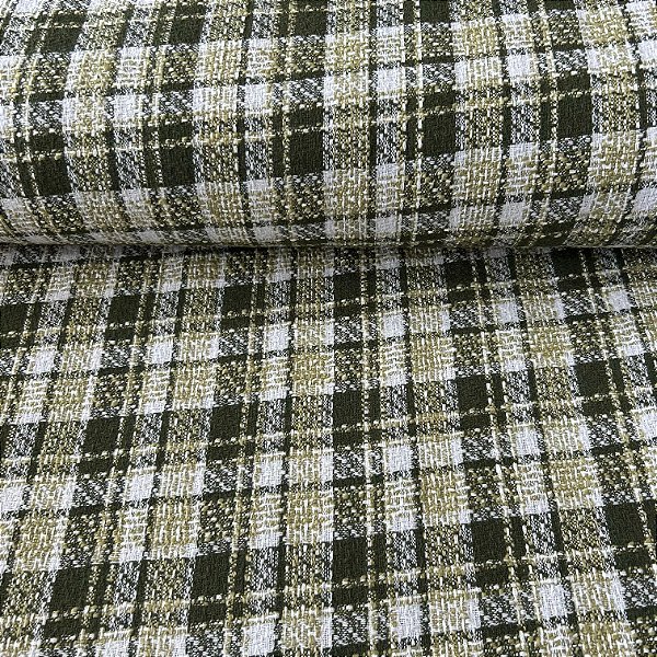 TWEED SINGLE TONE ALFAIATARIA | 1,50m | XADREZ VERDE