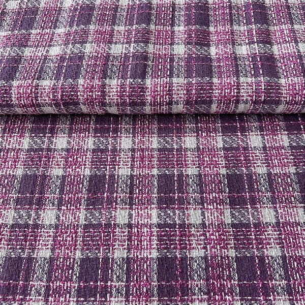 TWEED SINGLE TONE ALFAIATARIA | 1,50m | XADREZ ROXO