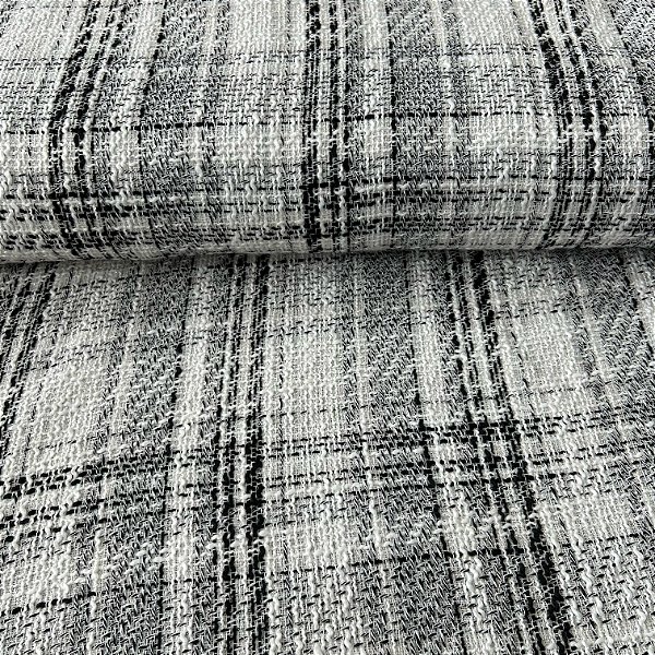TWEED LUREX ALFAIATARIA | 1,50m | XADREZ BRANCO / PRETO