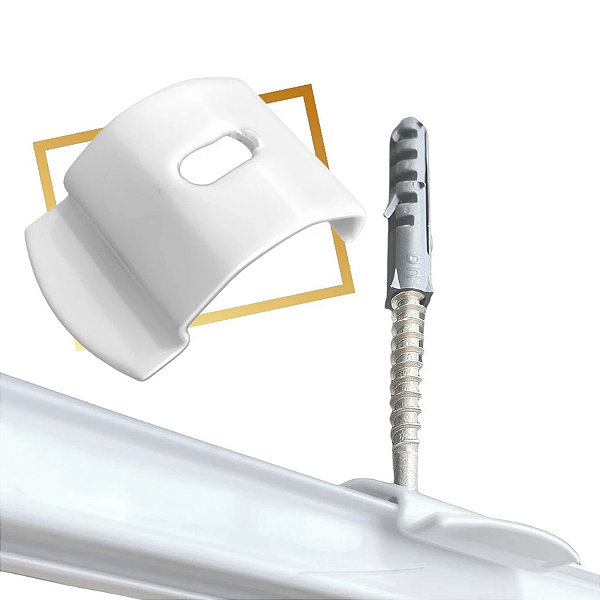 PRESILHA DE METAL DE TETO P/ TRILHO DES. SIMPLES | BRANCO
