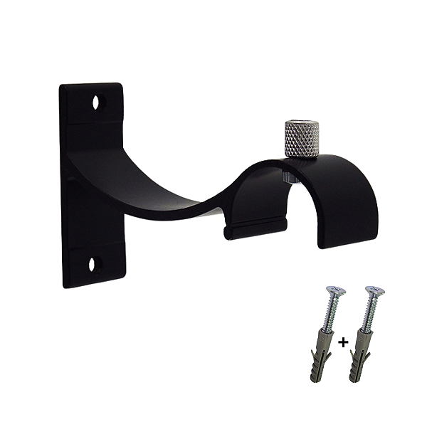 SUPORTE MÉDIO ALUM PERFIL INVERTIDO (19mm) | PRETO FOSCO