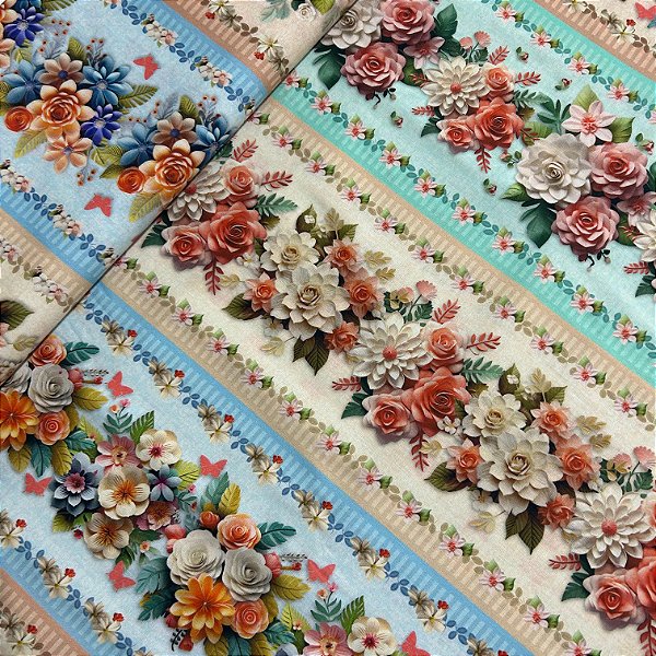 TRICOLINE BARRADA DIG | 1,50m X 0,55cm | MAGIA FLORAL - DGMF912453