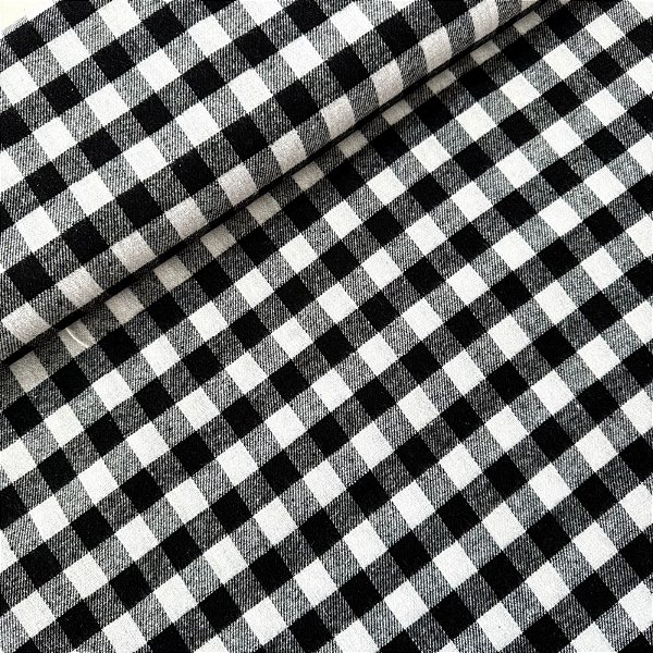 TECIDO FLANELA XADREZ JAMAICA | 1,50 LARG | PRETO C/  BRANCO 3