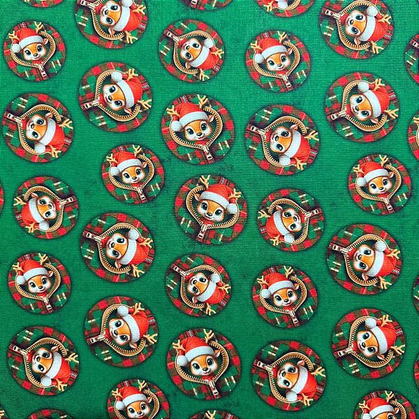 TECIDO TRICOLINE DIGITAL NATAL | 1,50m X 0,50cm | RENA BABY